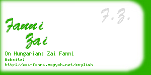 fanni zai business card